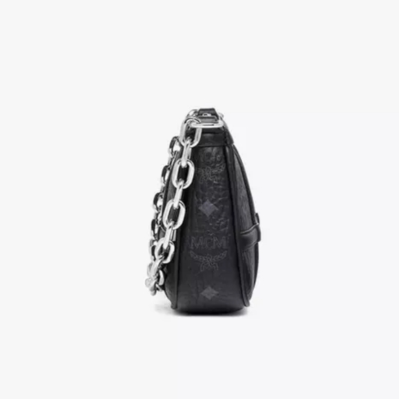 New MCM Aren Shoulder Bag in Visetos Black Sz Mini - Picture 2 of 15